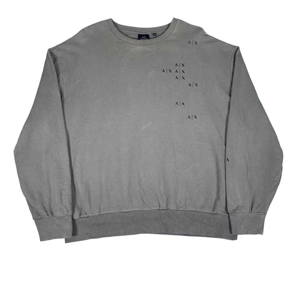 Armani Exchange Sweatshirt Mens XXL Olive‎ Scattered Logo Pullover